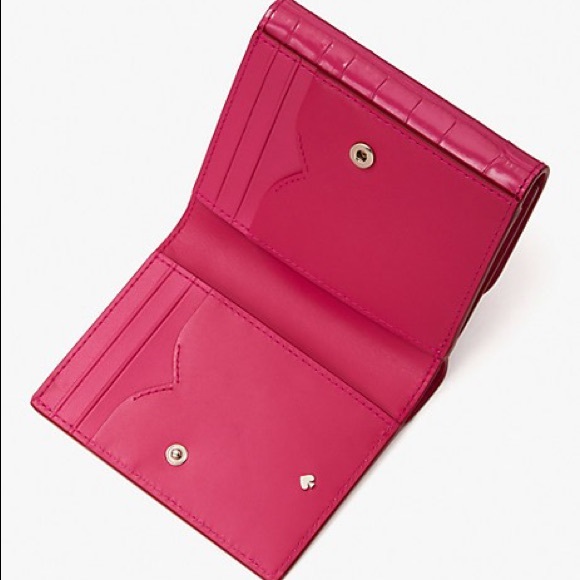 Kate Spade Lovitt Croc-embossed trifold wallet - Picture 2 of 5